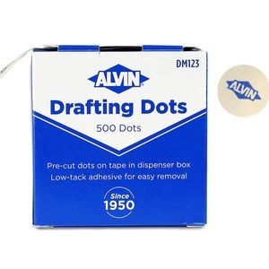 ALVIN Drafting Dots Model DM123 Low Tack Adhesive 500 Dots, 7/8-inch Diameter
